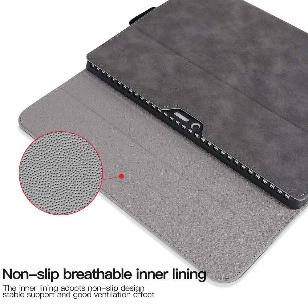 For Microsoft Surface Pro 10 / 9 Case Stand Leather Protective Sleeve with Pen Holder - Brown
