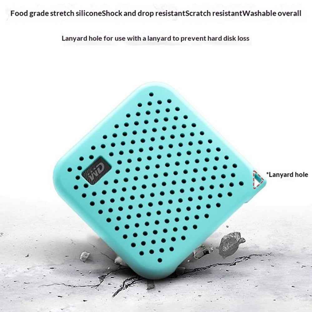For Western Digital WD Elements SE SSD Silicone Case Shockproof Protective Cover with Lanyard - Dark Blue