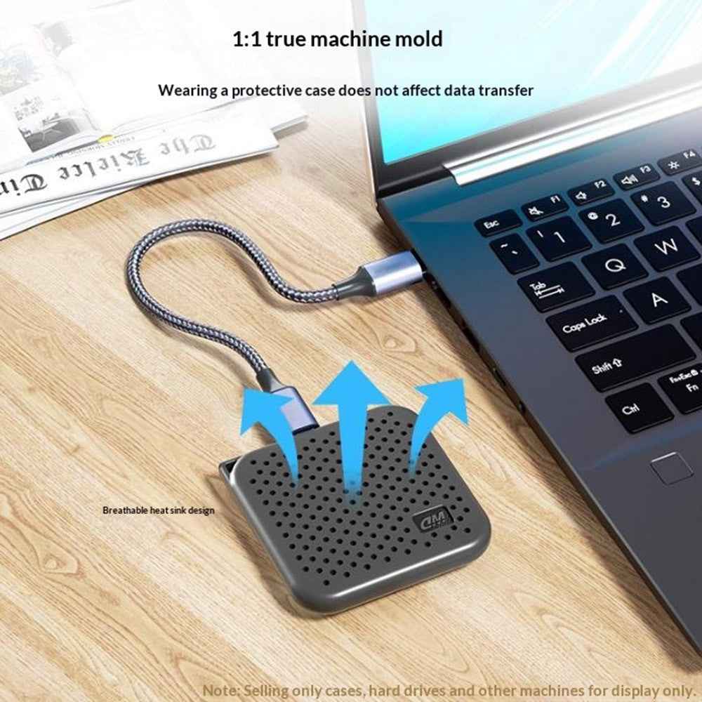 For Western Digital WD Elements SE SSD Silicone Case Shockproof Protective Cover with Lanyard - Dark Blue