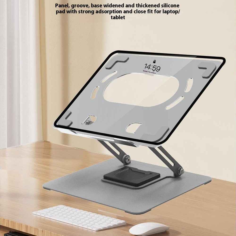 GFX07-T Laptop Holder Cooling Stand Adjustable Height 360 Degree Rotating Carbon Steel Foldable Bracket - Silver