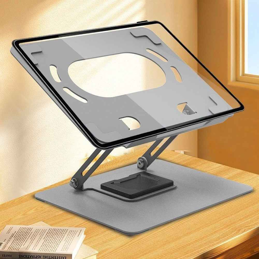GFX07-T Laptop Holder Cooling Stand Adjustable Height 360 Degree Rotating Carbon Steel Foldable Bracket - Silver