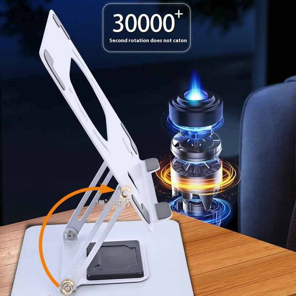 GFX07-T Laptop Holder Cooling Stand Adjustable Height 360 Degree Rotating Carbon Steel Foldable Bracket - Silver