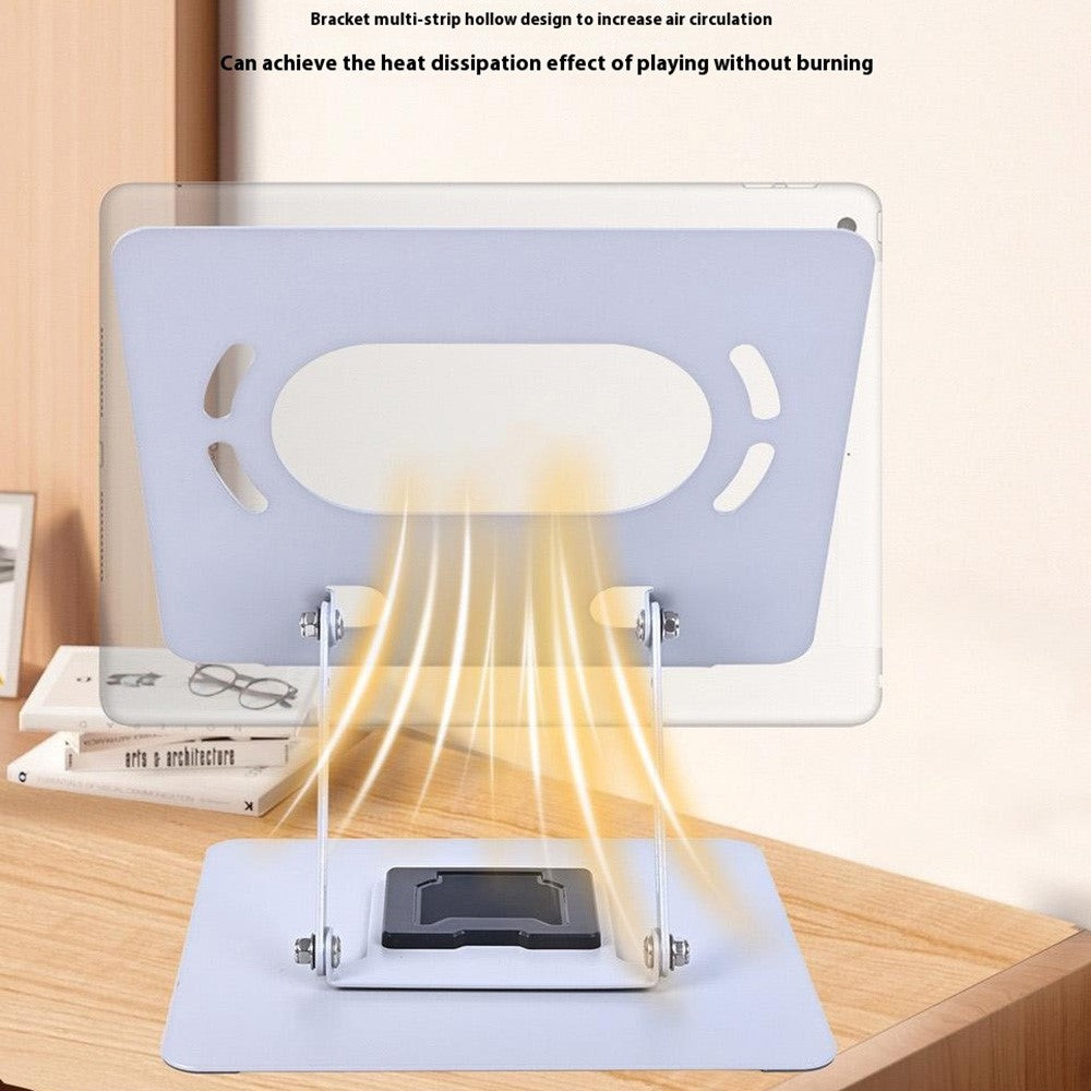 GFX07-T-Laptop-Holder-Cooling-Stand-Adjustable-Height-360-Degree-Rotating-Carbon-Steel-Foldable-Bracket-Silver