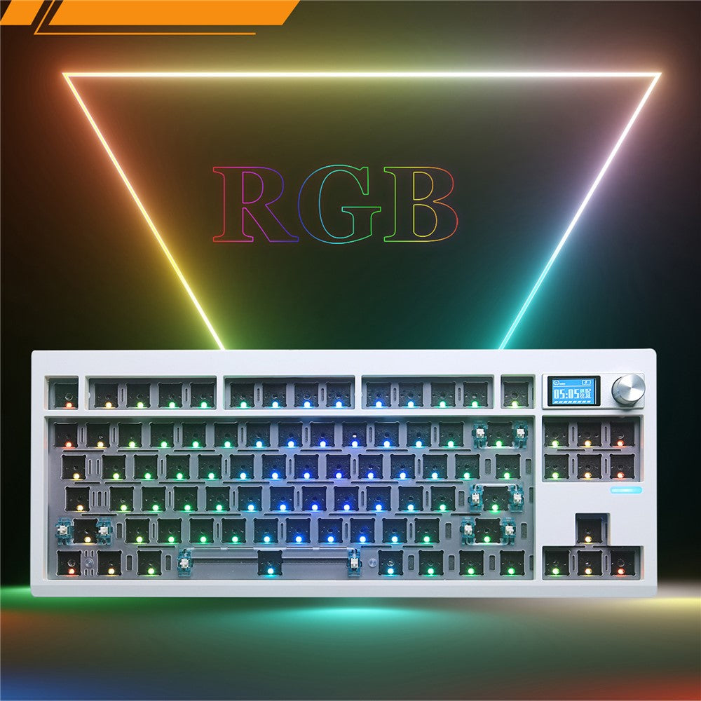 GMK87-RGB-Hot-Swap-Wireless+USB-Wired+Bluetooth-compatible-Mechanical-Keyboard-Kit-with-Volume-Knob-Green