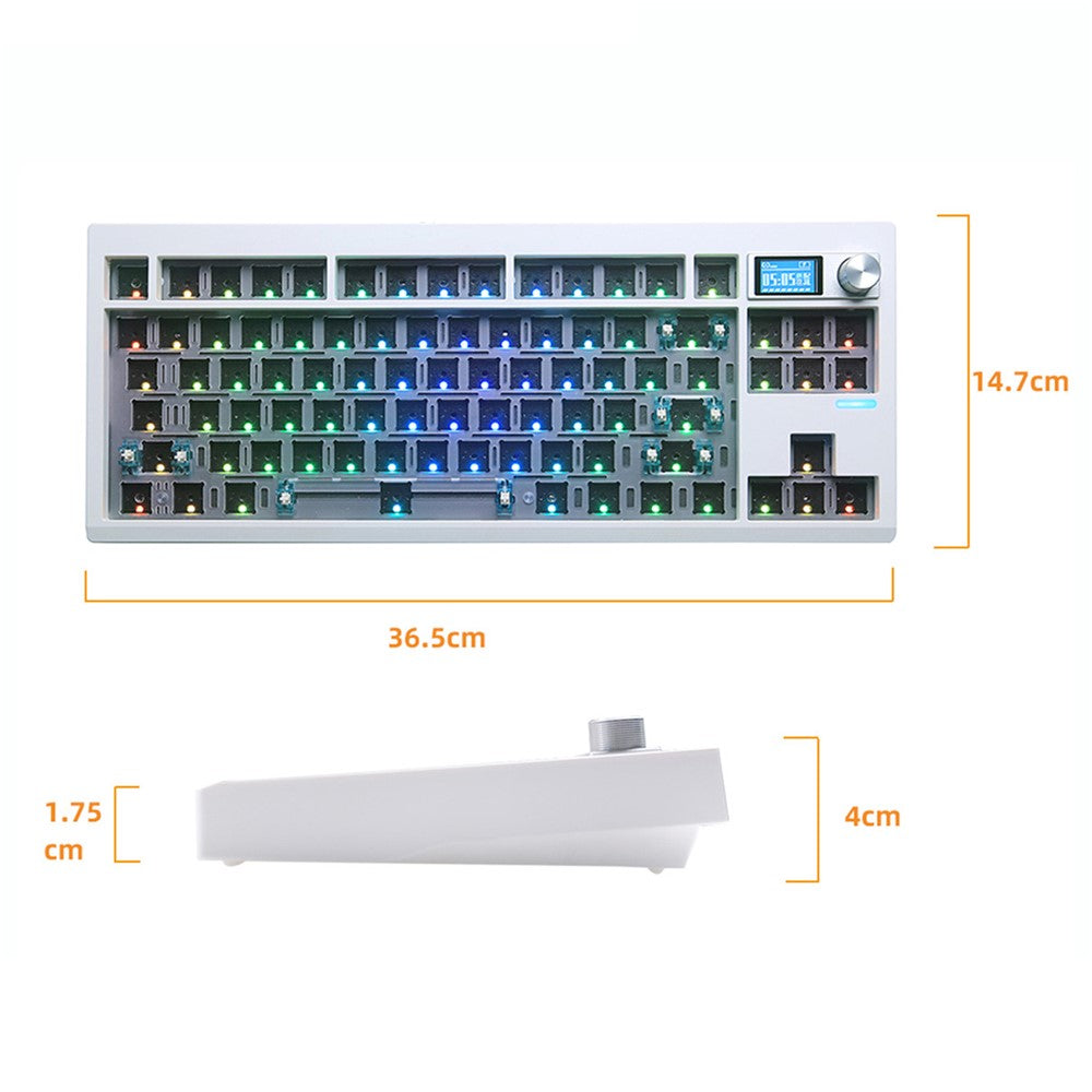 GMK87-RGB-Hot-Swap-Wireless+USB-Wired+Bluetooth-compatible-Mechanical-Keyboard-Kit-with-Volume-Knob-Green