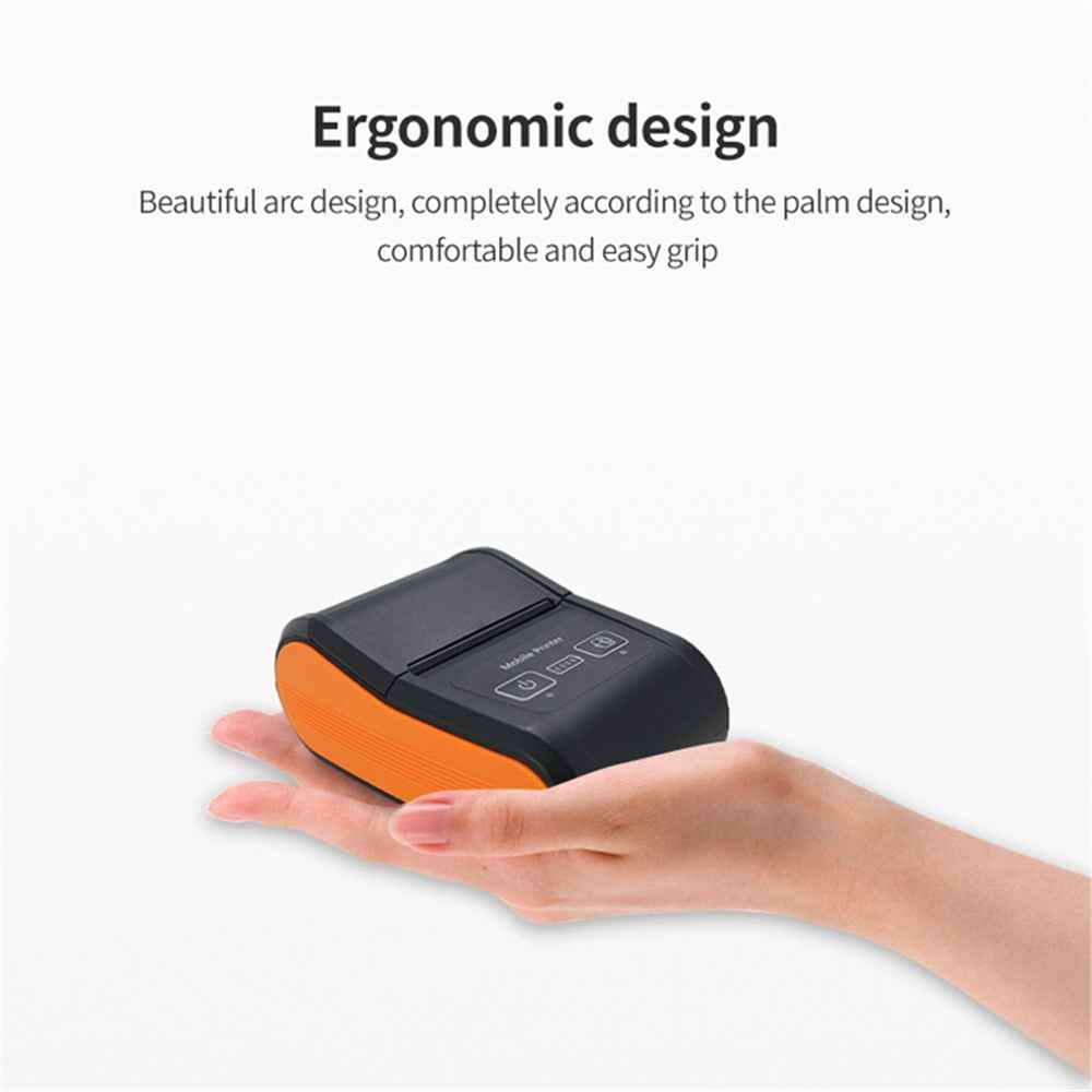 H22 Mini Size Thermal Receipt Printer Inkless Printing Tool with 80mm / s Print Speed - US Plug