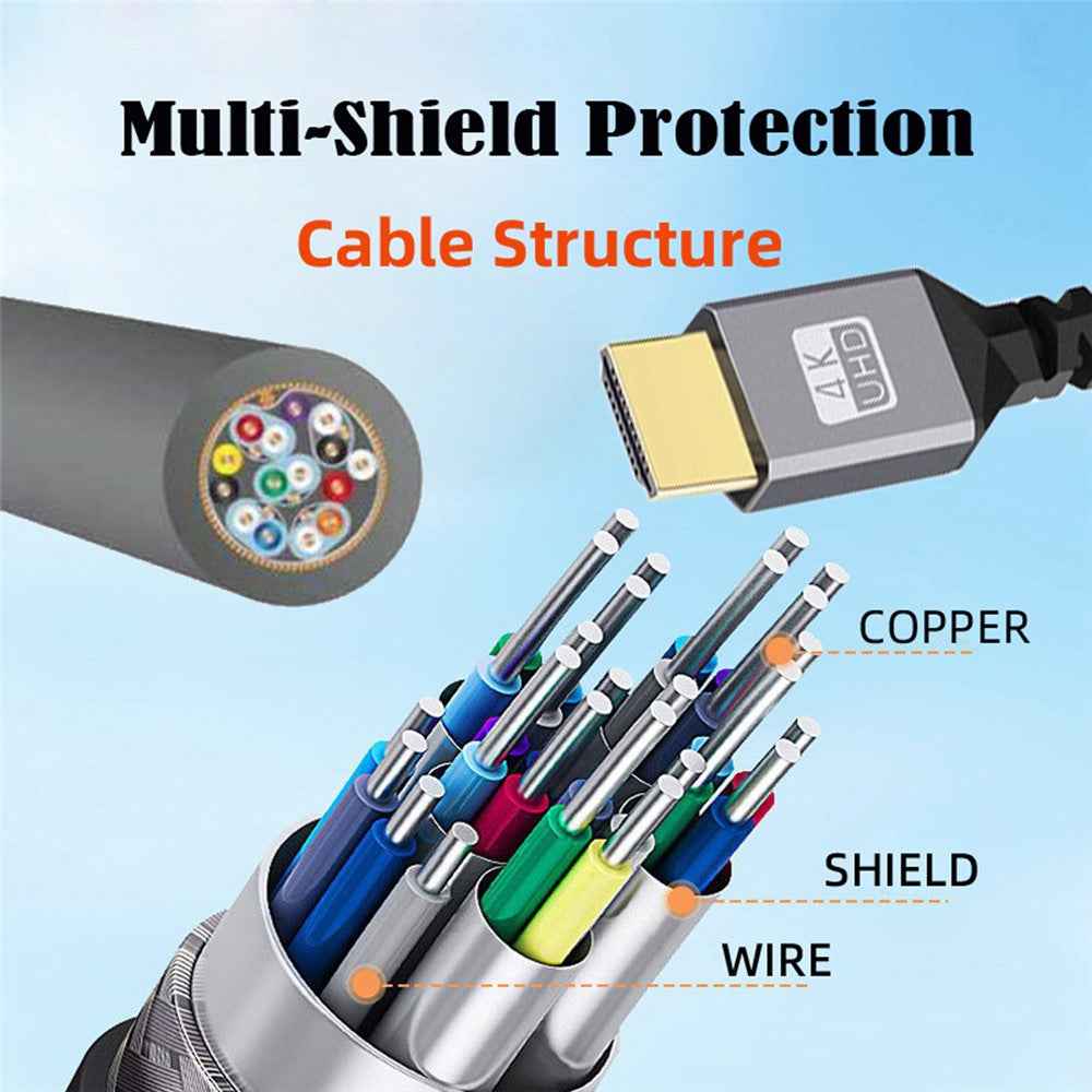 HD-037-BK Micro HDMI 1.4 Male to HDMI Male Stretch Coiled Cable 4K 60Hz Straight Connector Cord for HDTV PC Laptop Monitor