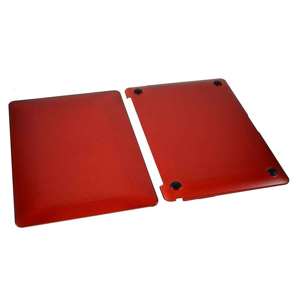 Honeycomb Texture PC Protective Cover Ultra-thin Laptop Case for MacBook Air 13.3-inch with Retina Display A2179 (2020)/A1932/A2337 - Red