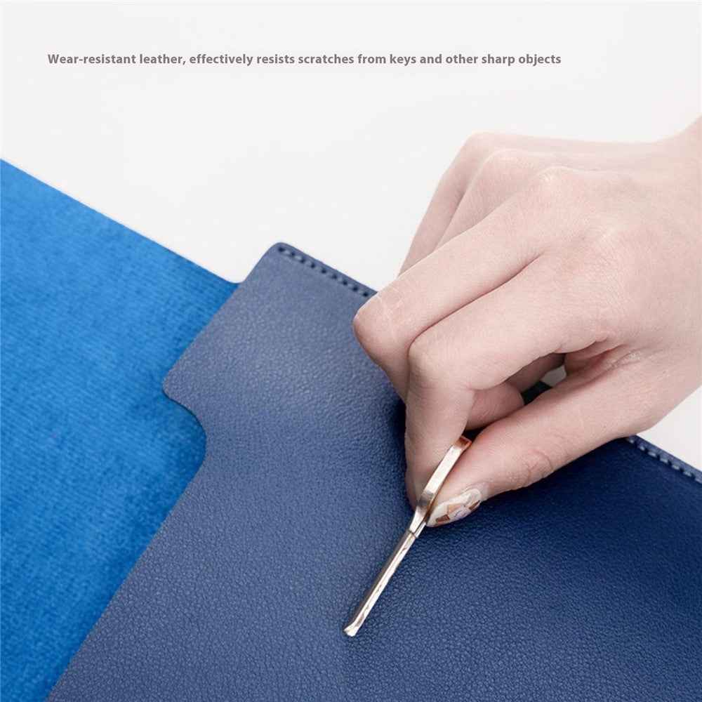 For 15.6 / 16 Inch Notebook Bag Ultra Thin Non Magnetic PU Leather Horizontal Laptop Sleeve - Light Brown