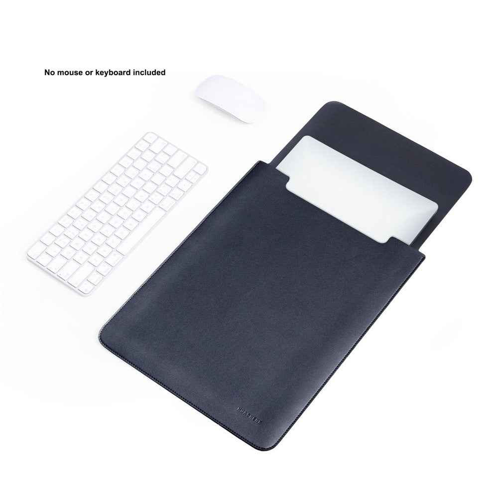 Vertical Protective Case for 15.6 / 16 Inch Laptop Sleeve Double-Sided PU Leather Notebook Bag - Black