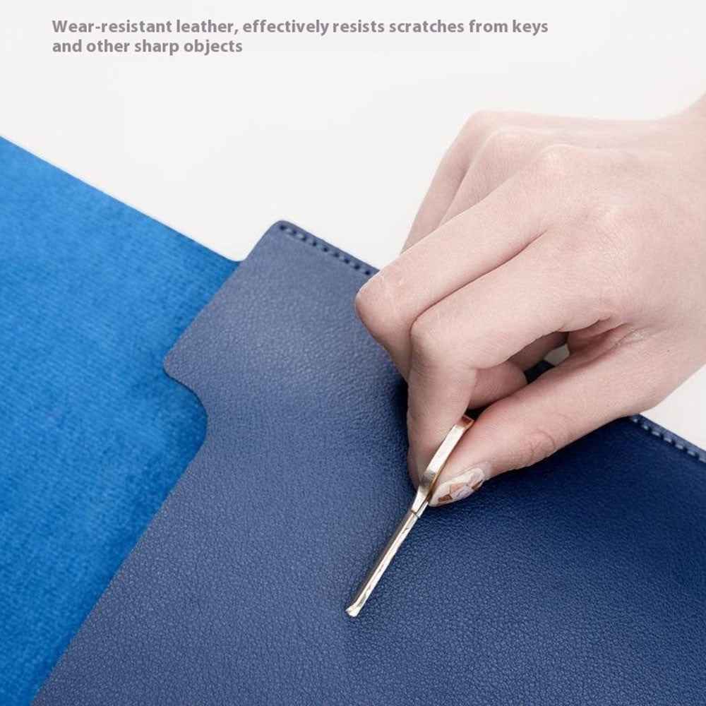 Vertical Protective Case for 15.6 / 16 Inch Laptop Sleeve Double-Sided PU Leather Notebook Bag - Black