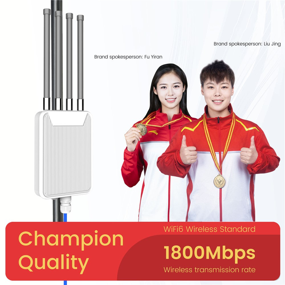 HW1800M-Outdoor-Waterproof-AX1800-WiFi-6-Wireless-AP-Router-2.4-/-5.8G-Dual-Band-Modem-with-High-Gain-Antenna-US-Plug