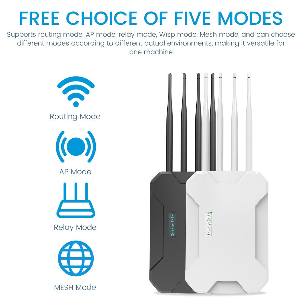 HW1800S-Waterproof-Outdoor-Wireless-Access-Point-1800Mbps-WiFi-6-Dual-Band-Gigabit-Router-White-/-UK-Plug