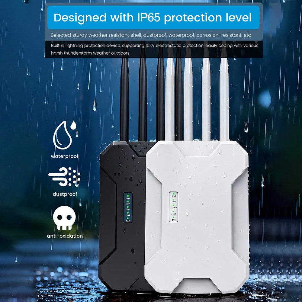 HW1800S-Waterproof-Outdoor-Wireless-Access-Point-1800Mbps-WiFi-6-Dual-Band-Gigabit-Router-White-/-UK-Plug