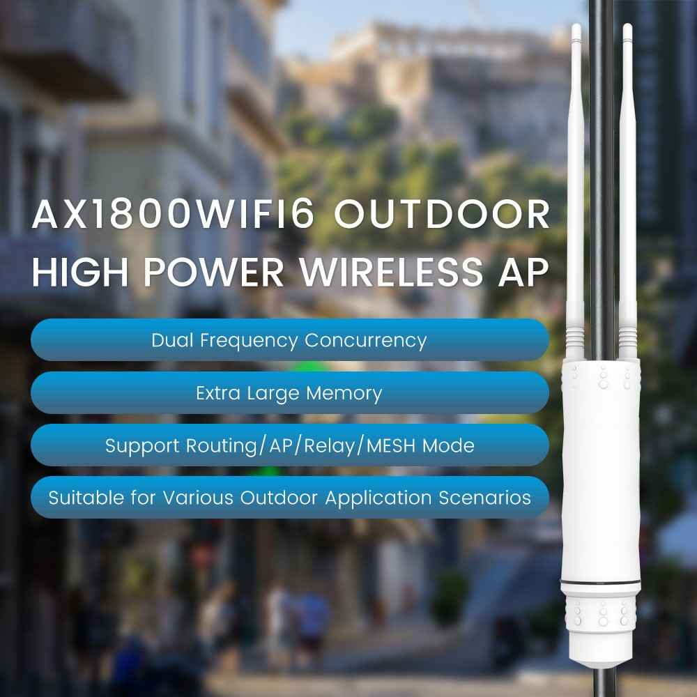 HW1800Y WiFi 6 AX1800 2.4 / 5.8G Dual Band MESH Router IP67 Waterproof Outdoor AP Repeater - AU Plug