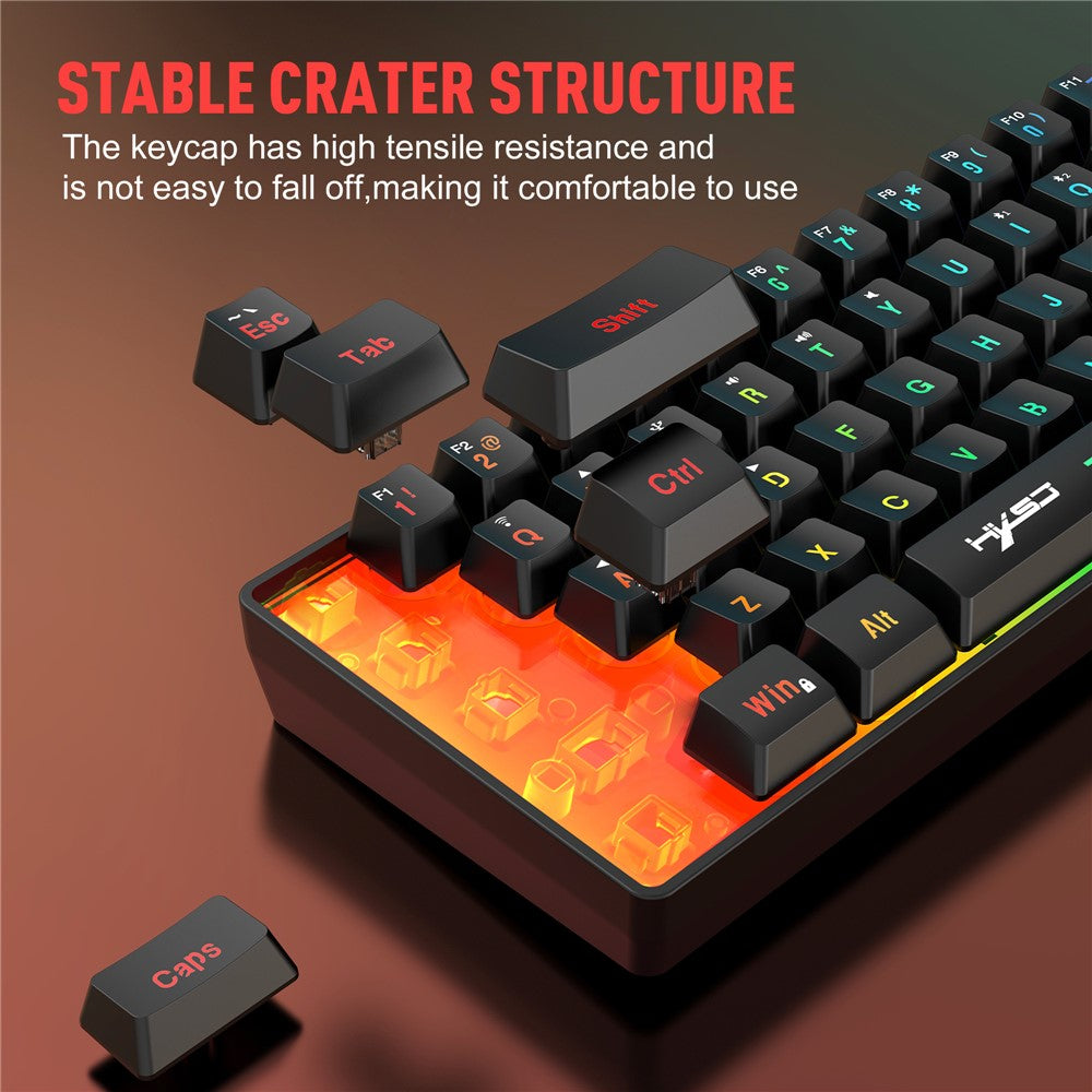 L500-61-Keys-Gaming-Keyboard-2.4G-/-Bluetooth-compatible-/-Wired-Triple-Mode-Membrane-Keyboard-with-RGB-Backlit-Black