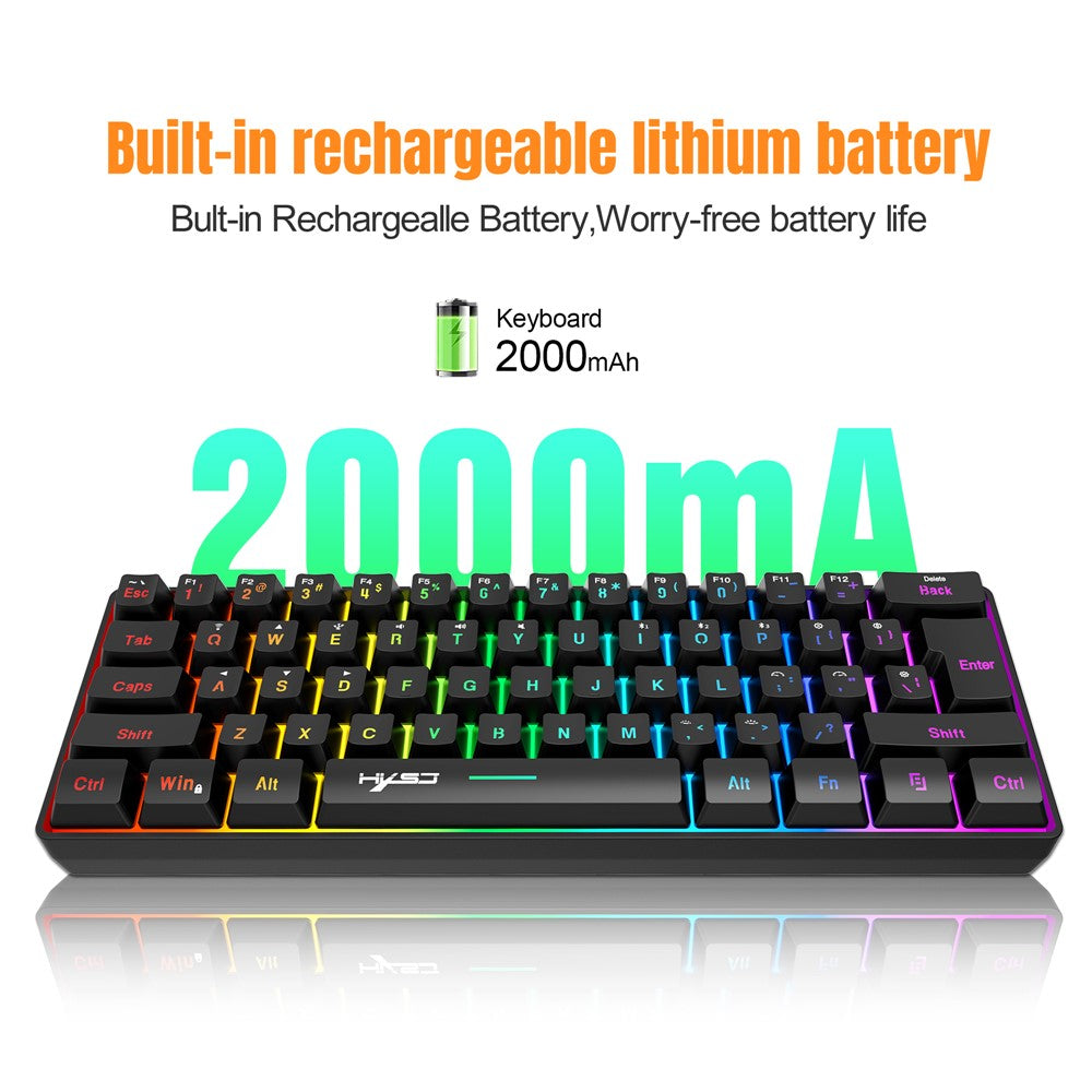L500-61-Keys-Gaming-Keyboard-2.4G-/-Bluetooth-compatible-/-Wired-Triple-Mode-Membrane-Keyboard-with-RGB-Backlit-Black