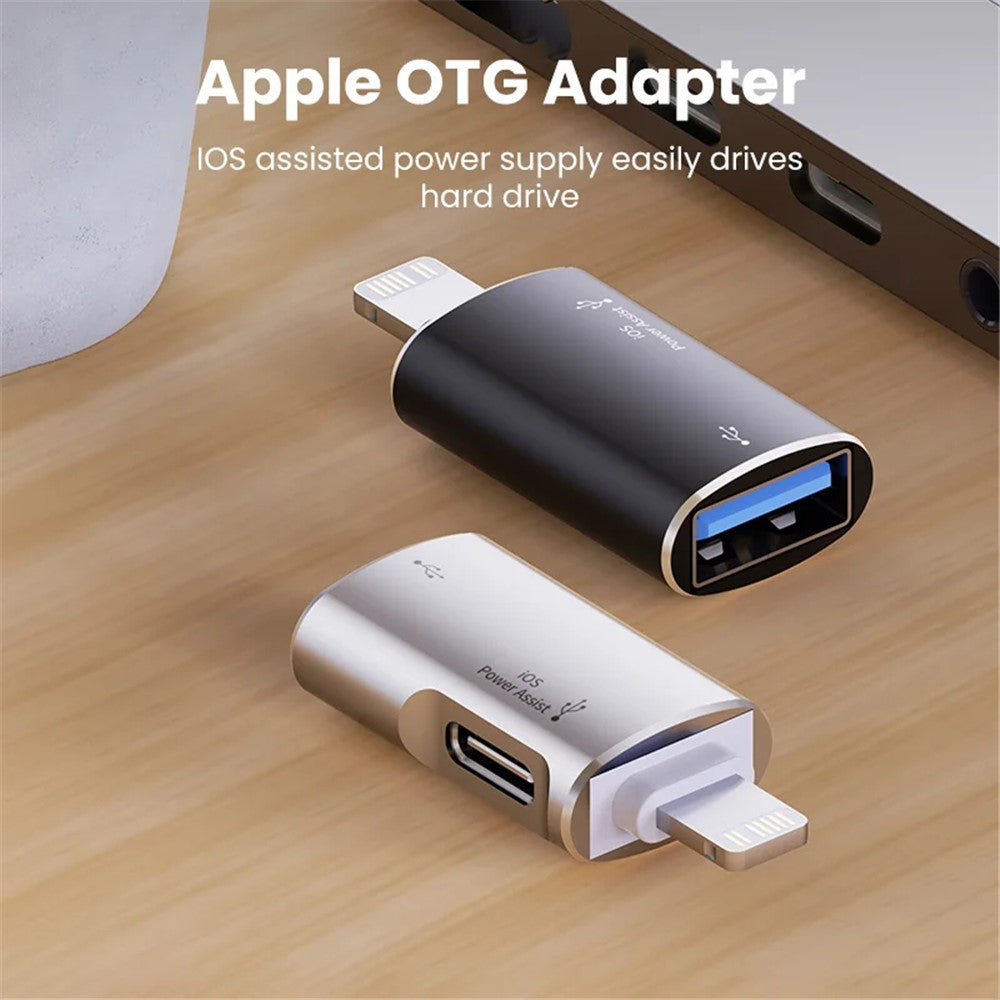 JS-103-For-iPhone-iPad-Connector-7Pin-Male-to-USB+Type-C-Female-OTG-Adapter-Silver