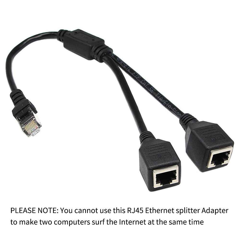 0.25m 1 Male to 2 Female RJ45 LAN Network Ethernet Splitter Adapter for Cat5 / Cat5e / Cat6 / Cat7 Cable