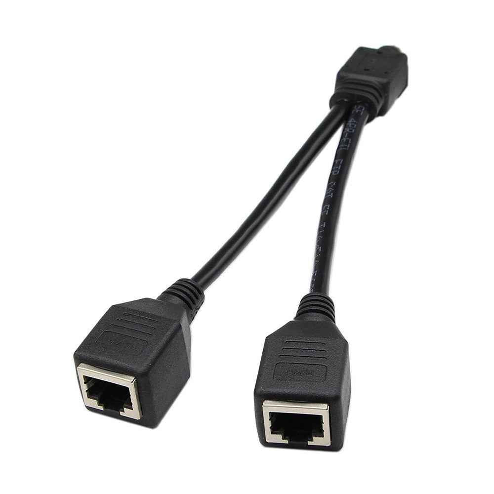 0.25m 1 Male to 2 Female RJ45 LAN Network Ethernet Splitter Adapter for Cat5 / Cat5e / Cat6 / Cat7 Cable