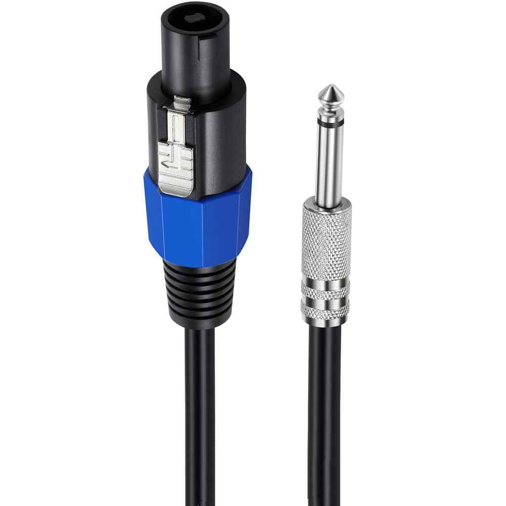50FT Speakon Male to 6.35mm Male Cable Audio Speaker Connection Cord with Twist Lock