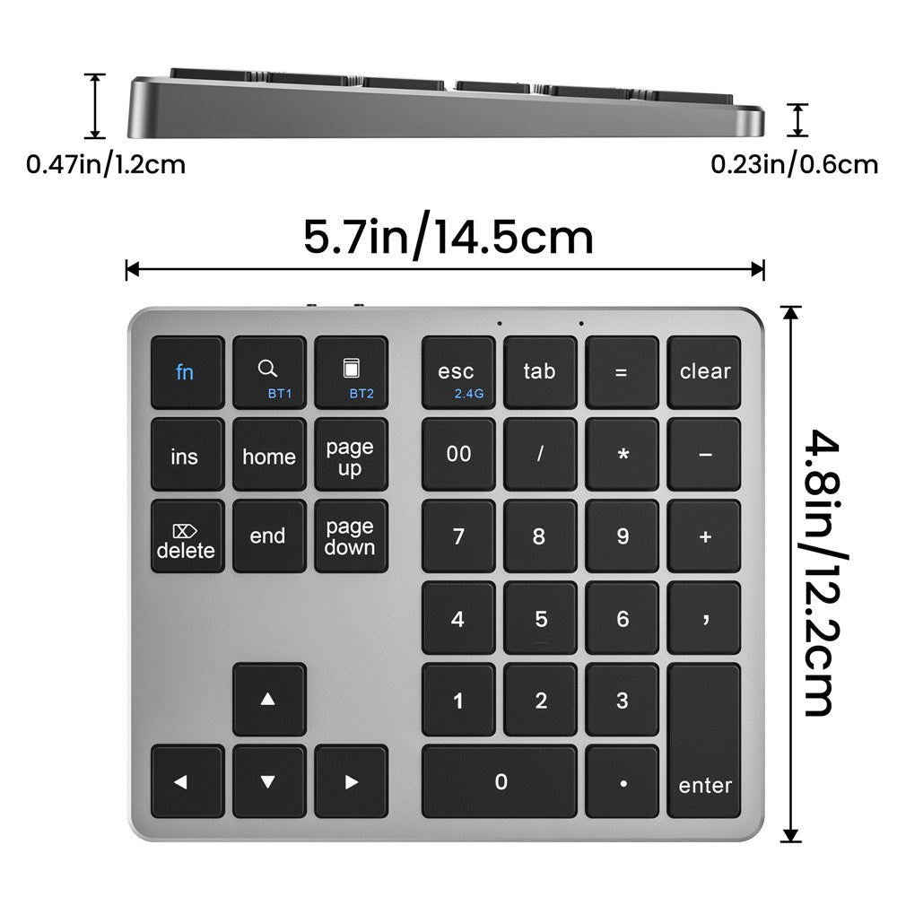 K-35-Bluetooth-compatible-Keypad-Slim-35-Keys-2.4G+Bluetooth-compatible-Dual-Mode-Keyboard-Black-Gray