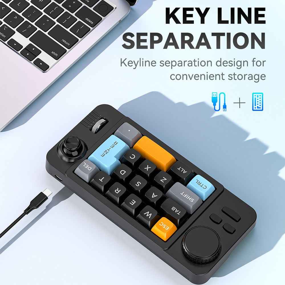K811 19 Keys Wired Gaming Keyboard Macro Programmable Mechanical Keyboard with RGB Backlit - Yellow