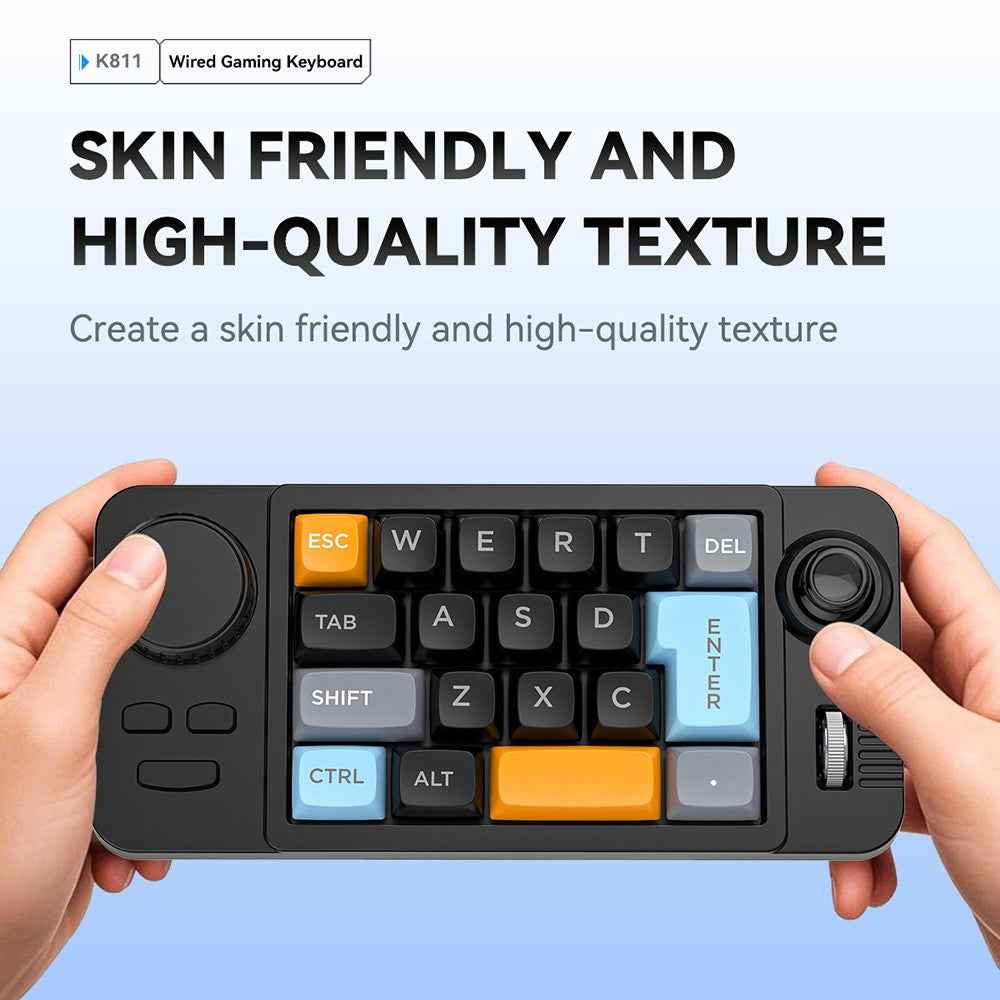K811 19 Keys Wired Gaming Keyboard Macro Programmable Mechanical Keyboard with RGB Backlit - Yellow