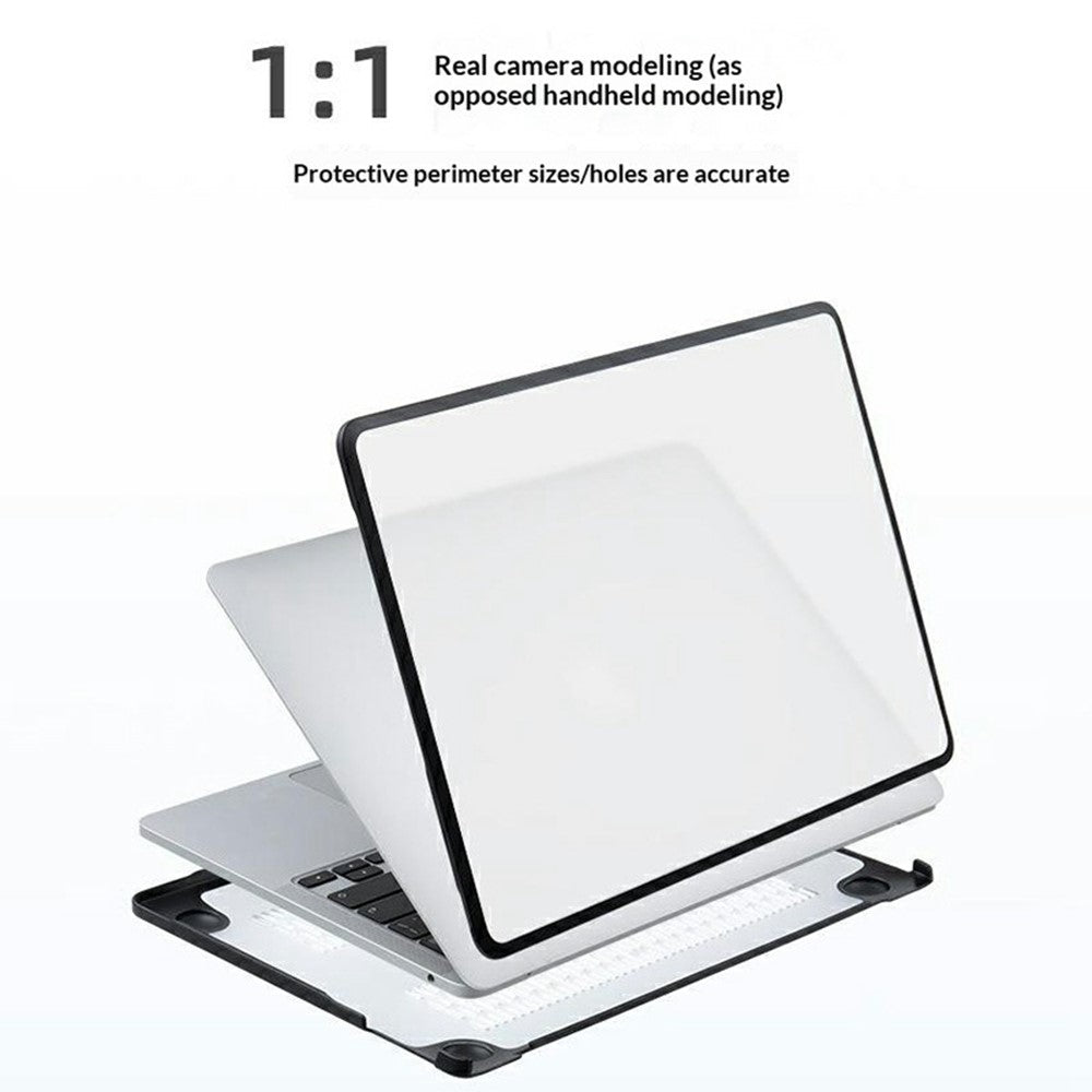 Laptop-Protective-Case-For-MacBook-Air-13-inch-(2026)-/-(2025)-/-(2024)-/-(2022)-TPU+PC-Frosted-Matte-Hard-Shell-Cover-TPU-Black-Edges-+-Transparent-Black-PC
