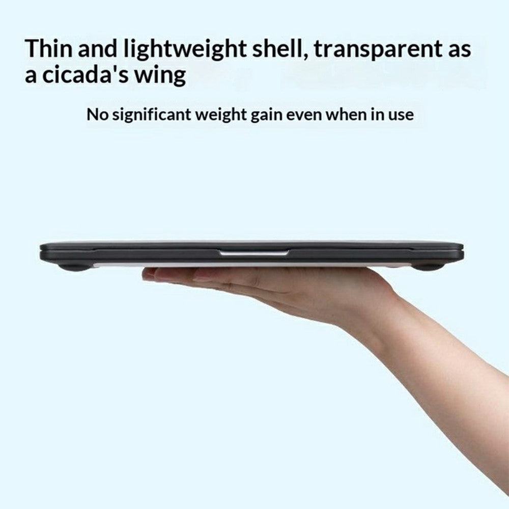 Laptop-Protective-Case-For-MacBook-Air-13-inch-(2026)-/-(2025)-/-(2024)-/-(2022)-TPU+PC-Frosted-Matte-Hard-Shell-Cover-TPU-Black-Edges-+-Transparent-Black-PC