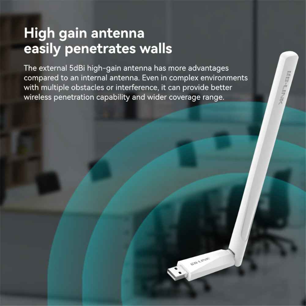 WDN650A Home WiFi Receiver for Decktop Computer Laptop Dual Band 650M Wireless USB Network Card