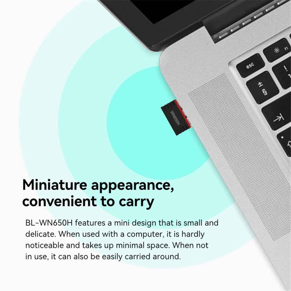 WN650H Dual Band 650M Wireless Network Card Portable USB WiFi Receiver