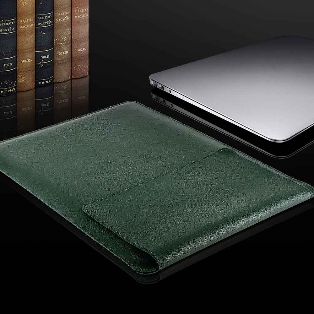 Leather Pouch Case with Mouse Pad for MacBook Pro 15-inch (2016) - Green