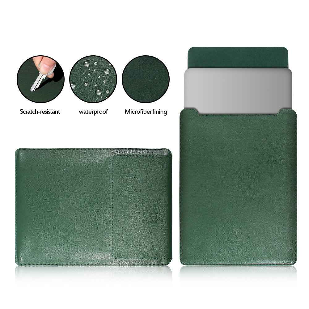 Leather Pouch Case with Mouse Pad for MacBook Pro 15-inch (2016) - Green