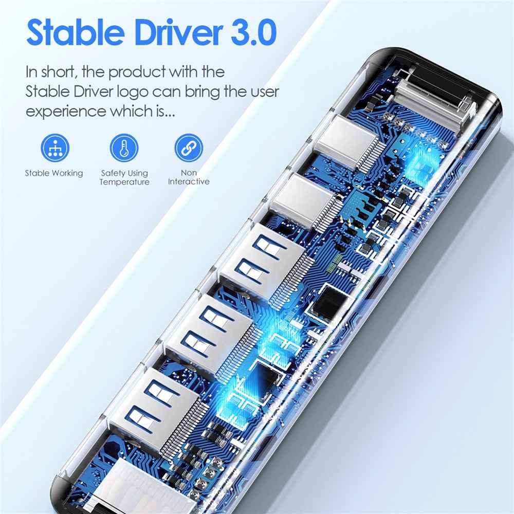 CE35sH Cloud Ala Series 6-in-1 USB-C Hub Adapter USB-C to 3 USB3.0 + HD 4K / 30Hz  + PD3.0 + USB-C Docking Station - Grey