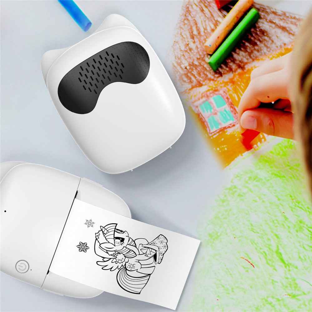 M7 AI Voice Control Wireless Thermal Printer Dialogue Generated Ink Free Wrong Question Printer - White