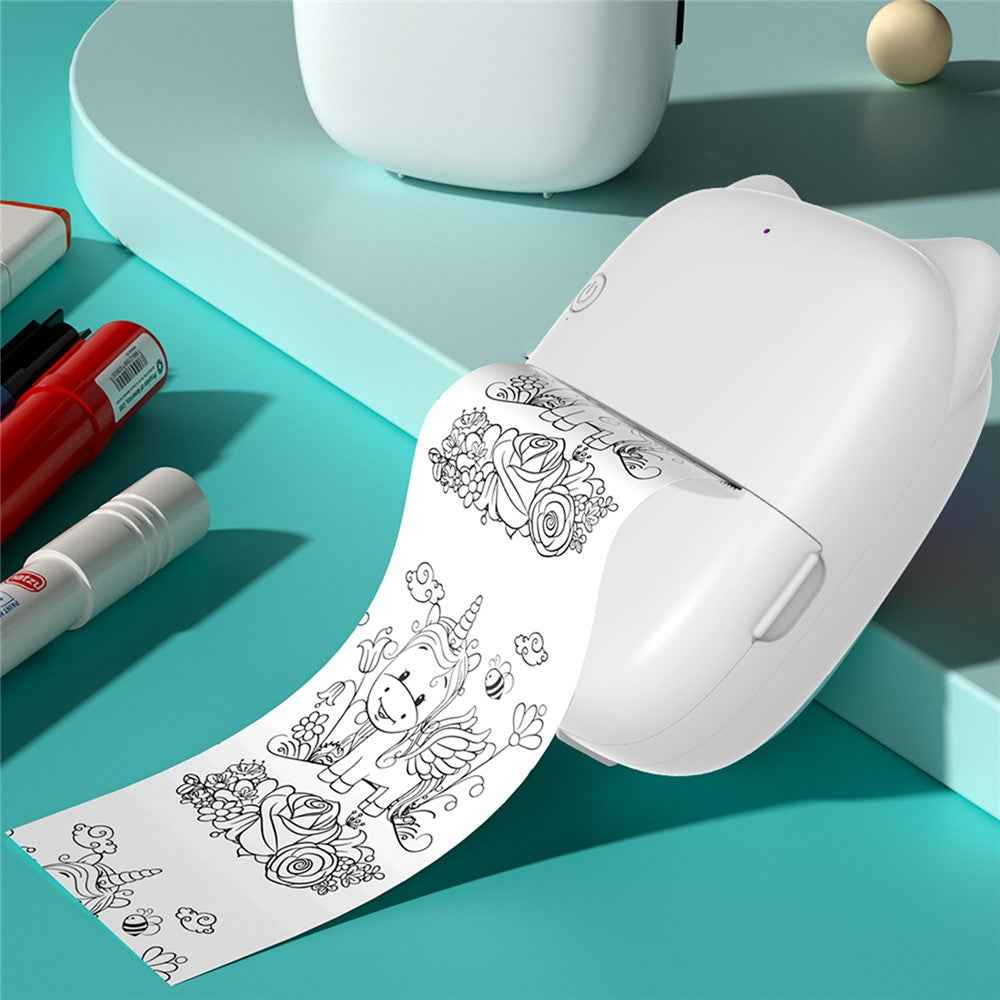 M7 AI Voice Control Wireless Thermal Printer Dialogue Generated Ink Free Wrong Question Printer - White