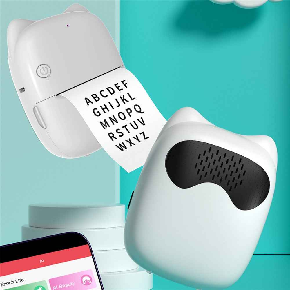 M7 AI Voice Control Wireless Thermal Printer Dialogue Generated Ink Free Wrong Question Printer - White