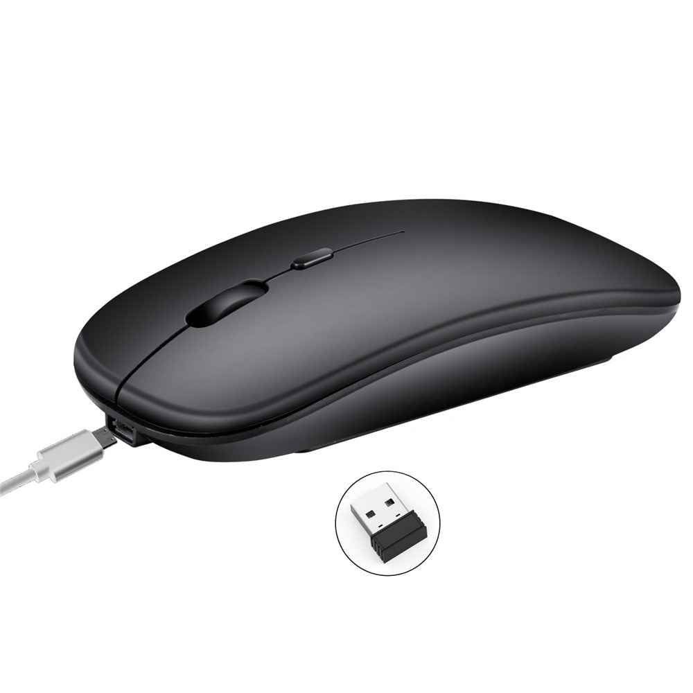 M80 2.4G Wireless Mouse Rechargeable 800/1200/1600 DPI Computer Mouse Ultra-Thin Silent Mice for Home Office Notebook - Matte Black