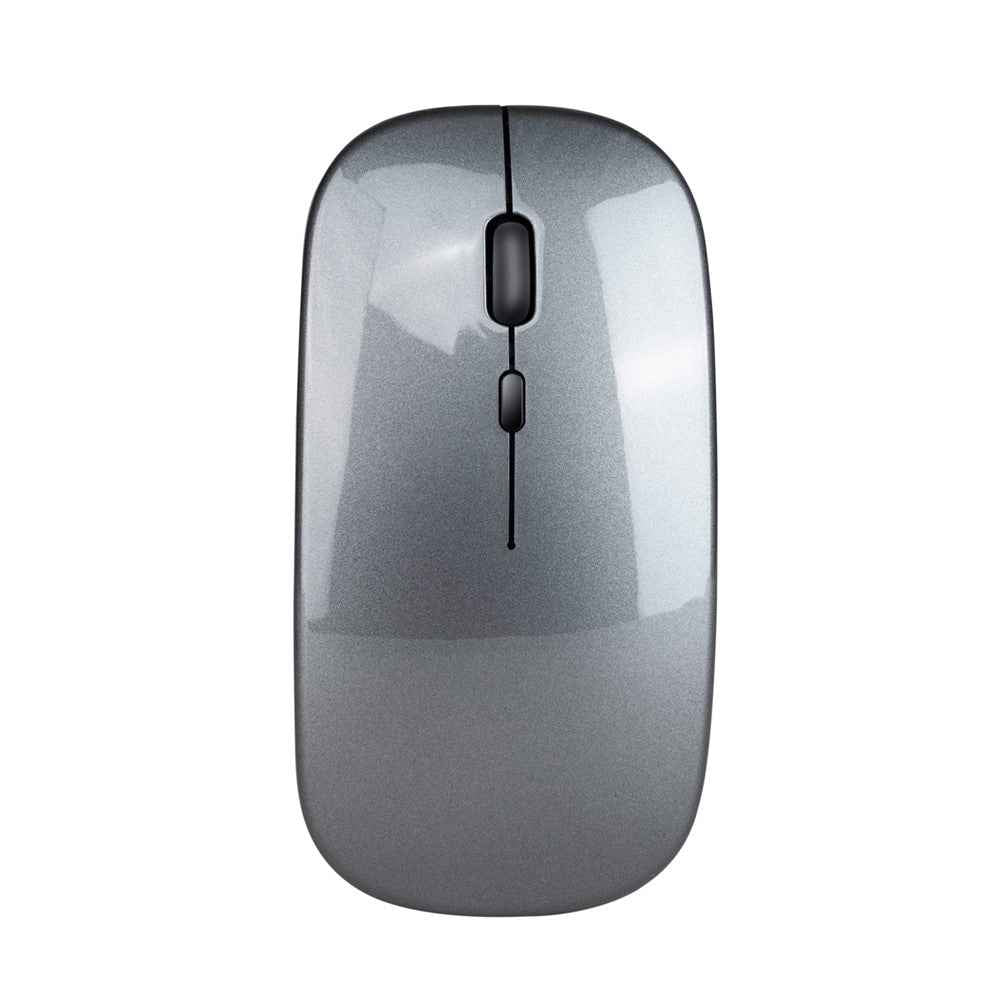 M80 2.4G Wireless Mouse Rechargeable 800/1200/1600 DPI Computer Mouse Ultra-Thin Silent Mice for Home Office Notebook - Metal Black