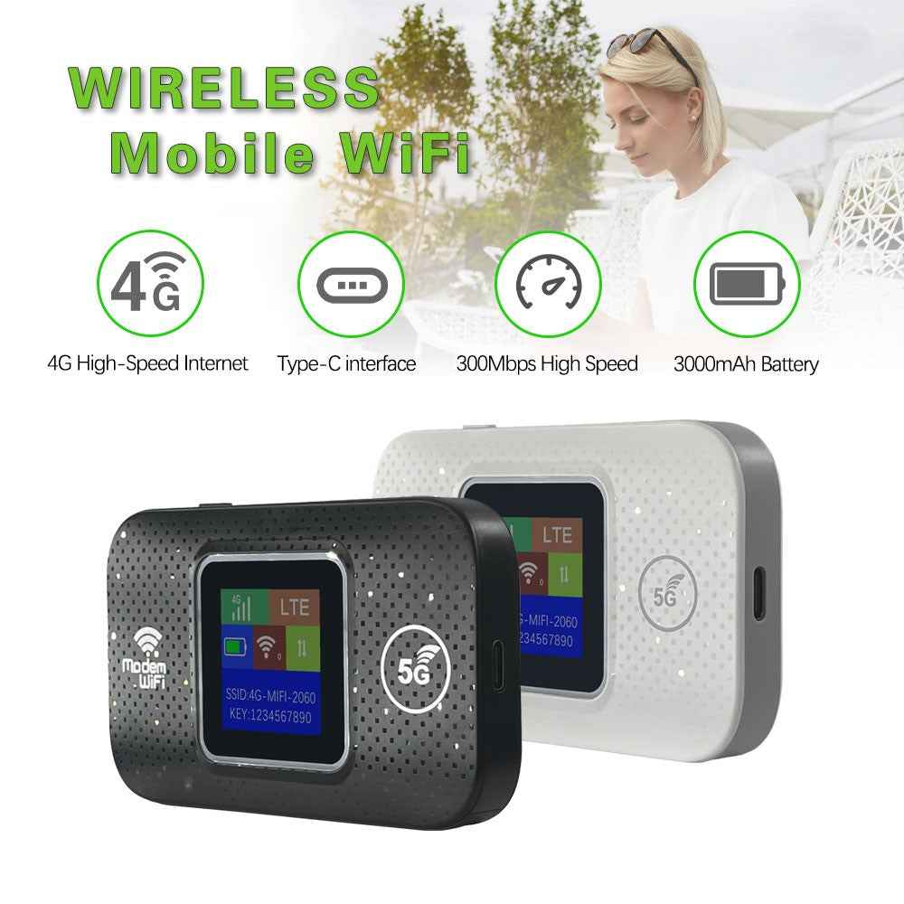M9S-E Eurasian Version Color Screen Portable 4G Mobile Router Pocket WiFi Router Support 10 Devices - White