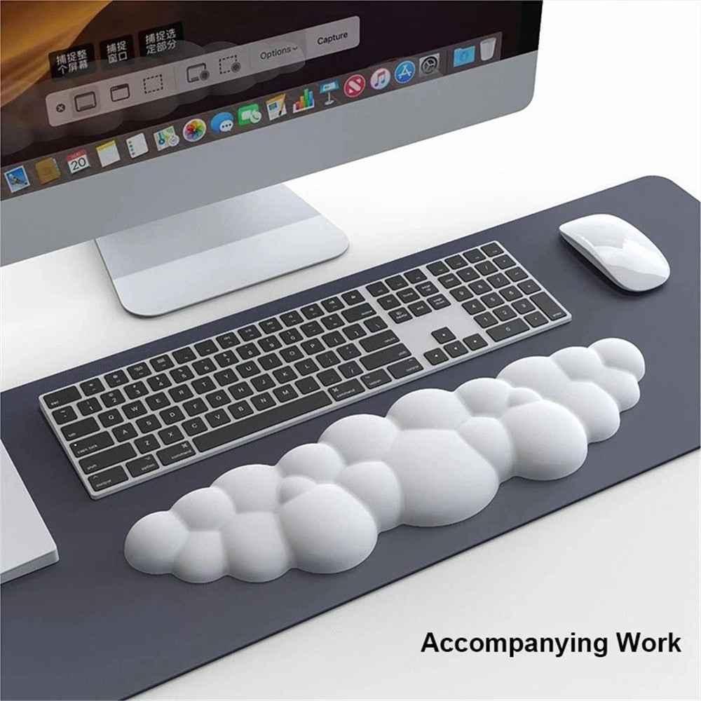 Memory Foam Keyboard Wrist Rest Pad Cloud Shape Anti-slip Wrist Support Pad - Purple