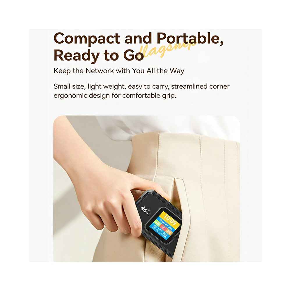 MF967B-E WiFi6 Portable 4G LTE Mobile Hotspot Router with Color Display 300Mbps Wireless Modem, Eurasian Version - Blue