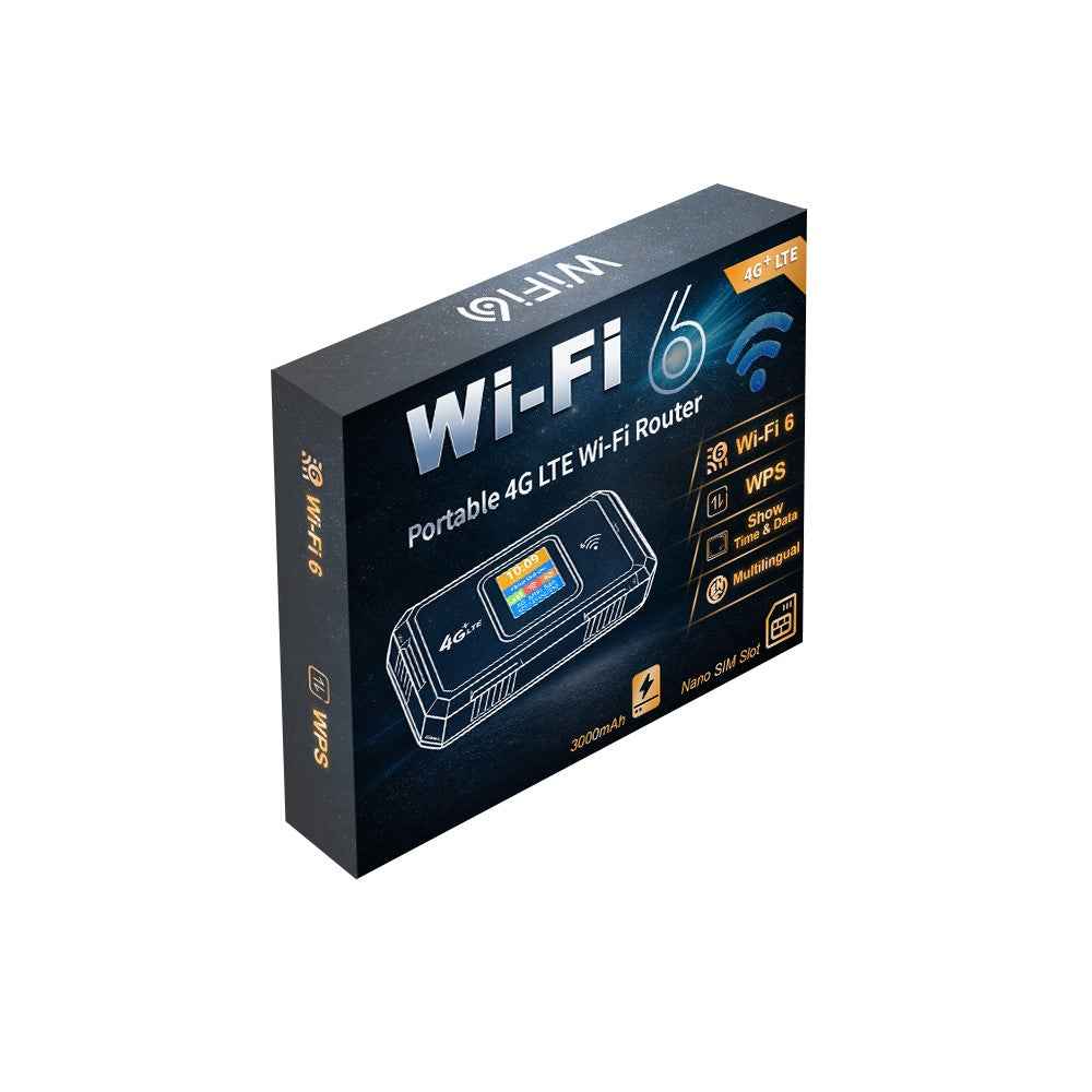 MF967B-E WiFi6 Portable 4G LTE Mobile Hotspot Router with Color Display 300Mbps Wireless Modem, Eurasian Version - Blue