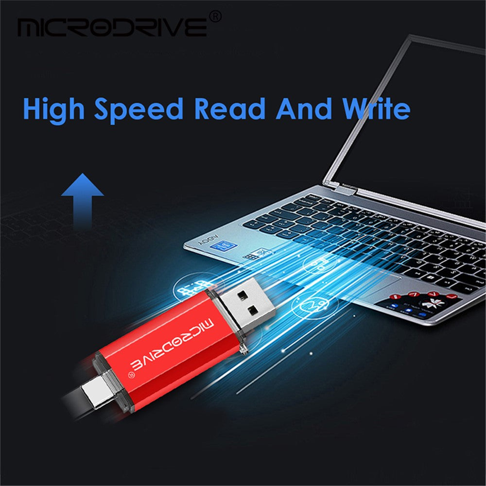 128GB-2-in-1-USB-2.0-/-Type-C-U-Disk-High-Speed-Flash-Disk-for-Phone-Computer-Red