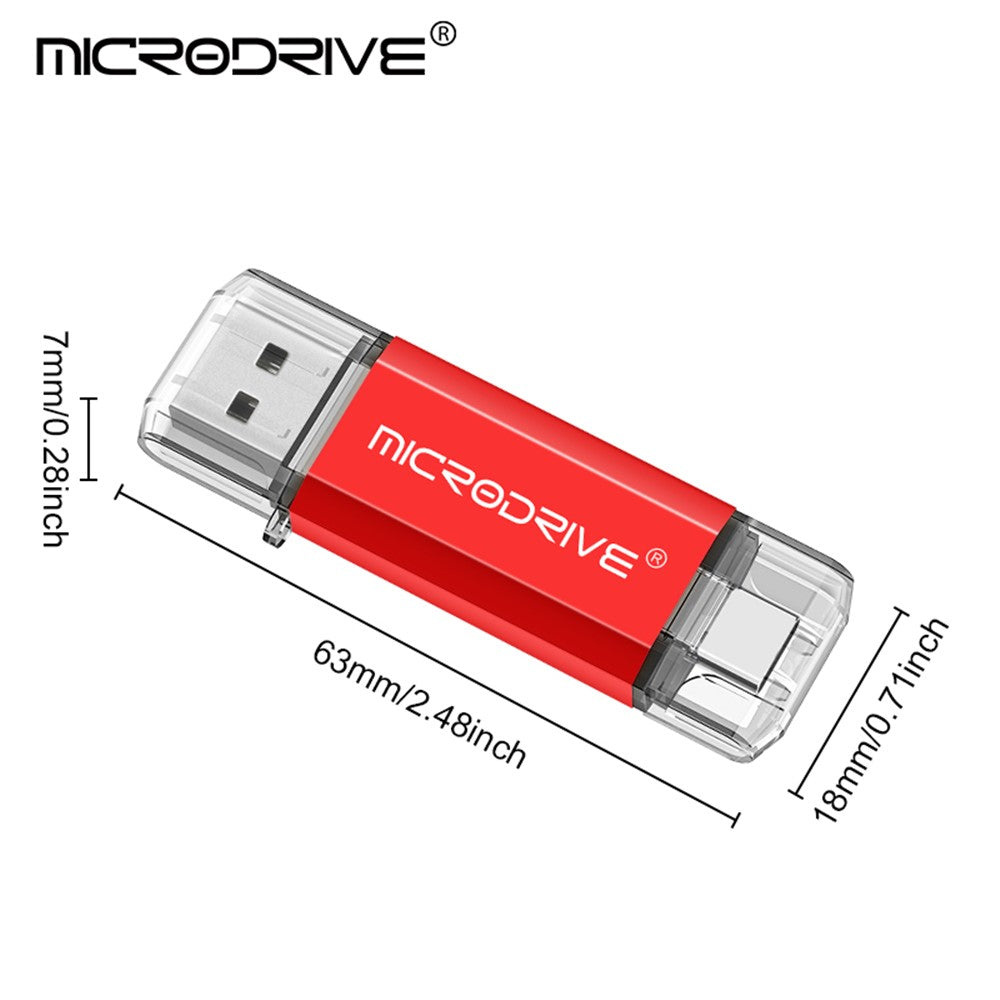 128GB-2-in-1-USB-2.0-/-Type-C-U-Disk-High-Speed-Flash-Disk-for-Phone-Computer-Red