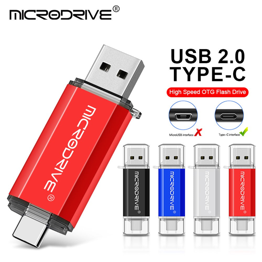 128GB-2-in-1-USB-2.0-/-Type-C-U-Disk-High-Speed-Flash-Disk-for-Phone-Computer-Red