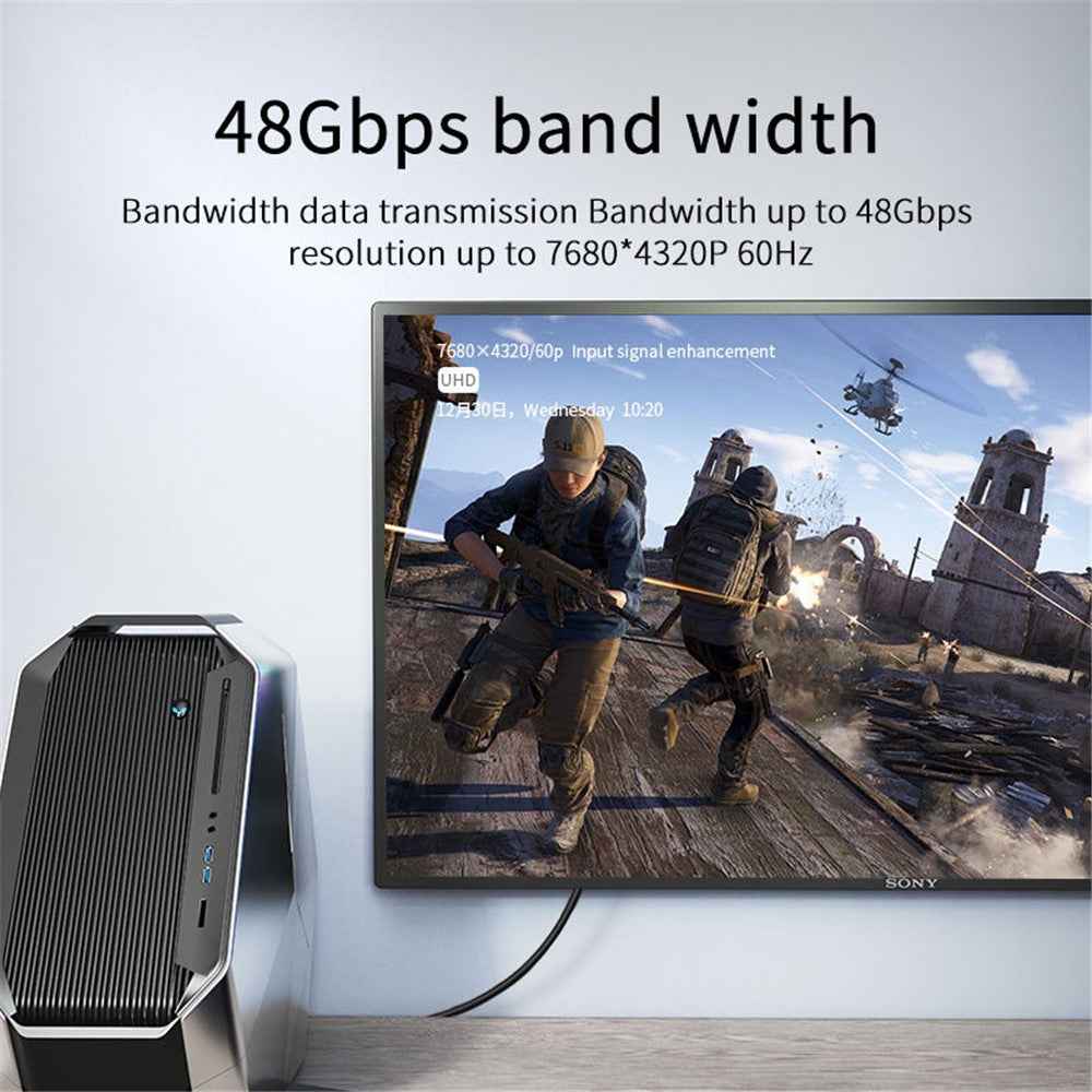 HD007 5m 48Gbps HDMI 2.1 Male to Male Cable PVC Cord Support 8K  /  60Hz 4K  /  144Hz, Professional Version