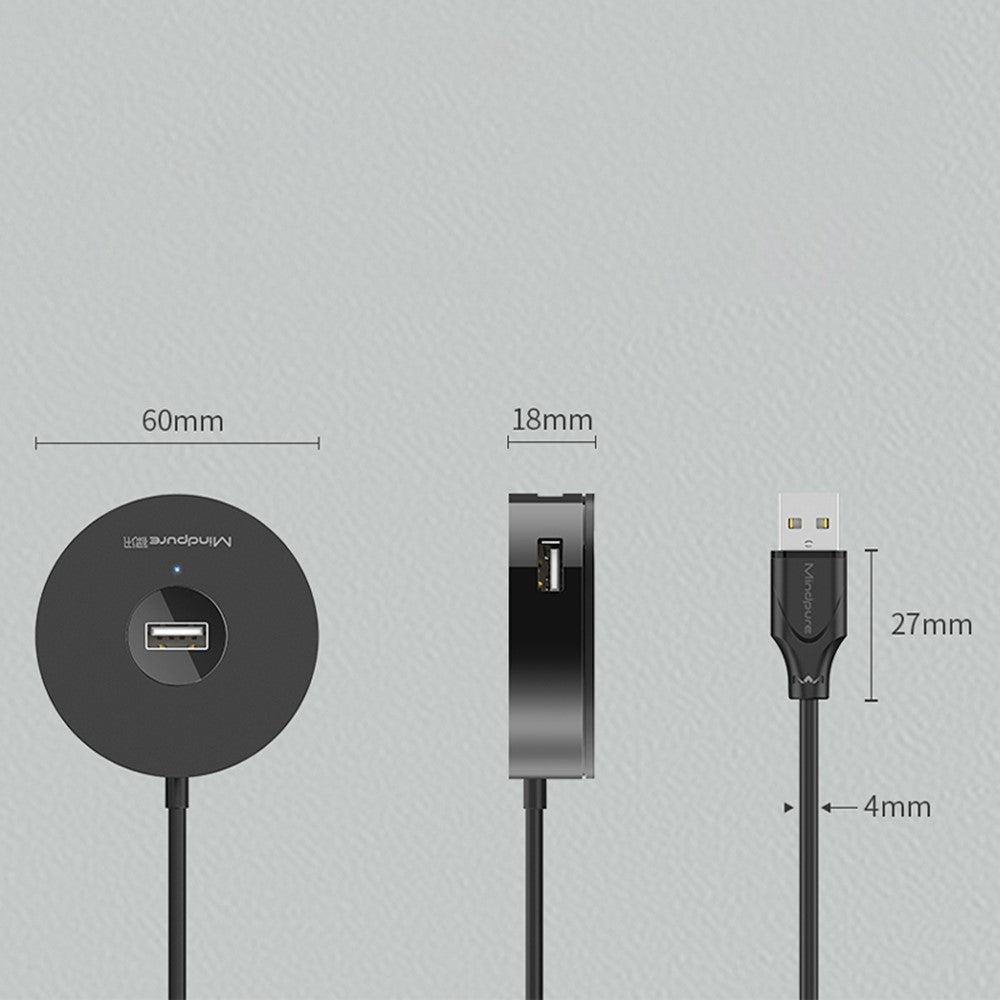 US018-0.3m-USB-to-4-X-USB2.0-Docking-Station-Laptop-Computer-USB-Hub-Adapter-Black