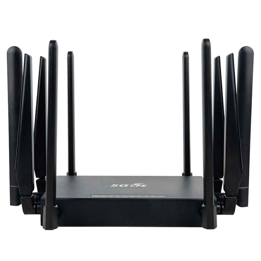 NR180 Eurasian Version Gigabit WiFi 6 Dual Band 2.4G+5.8G Router Dual SIM CPE 10 Antenna 5G Router - EU Plug
